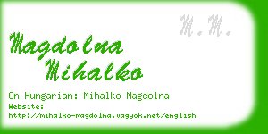 magdolna mihalko business card